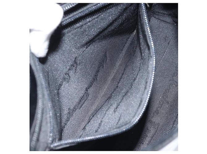 Borsa a spalla Salvatore Ferragamo in pelle verniciata nera argento Auth bs33174 - vista 21