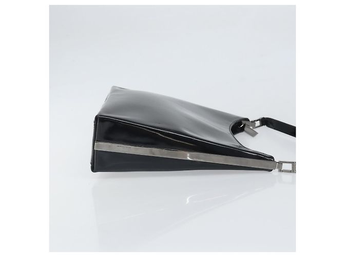 Borsa a spalla Salvatore Ferragamo in pelle verniciata nera argento Auth bs33174 - vista 3
