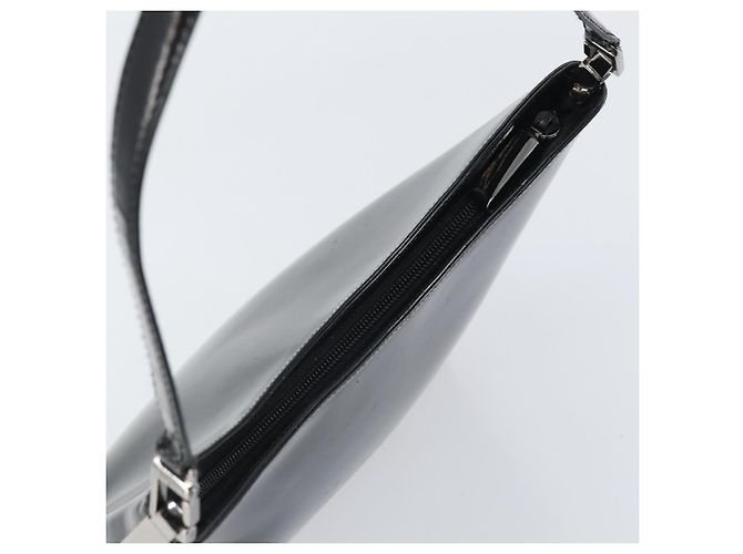 Borsa a spalla Salvatore Ferragamo in pelle verniciata nera argento Auth bs33174 - vista 6