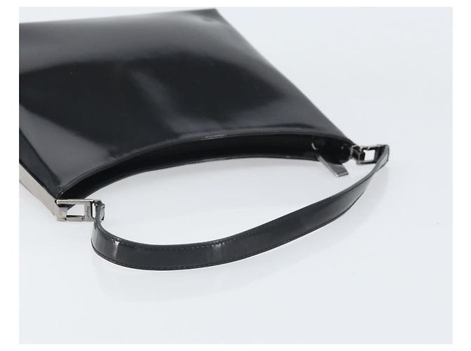 Borsa a spalla Salvatore Ferragamo in pelle verniciata nera argento Auth bs33174 - vista 7