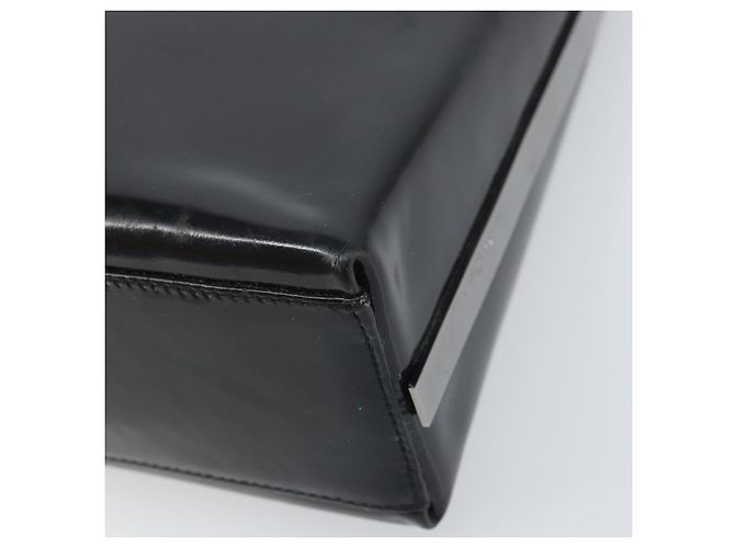 Borsa a spalla Salvatore Ferragamo in pelle verniciata nera argento Auth bs33174 - vista 8