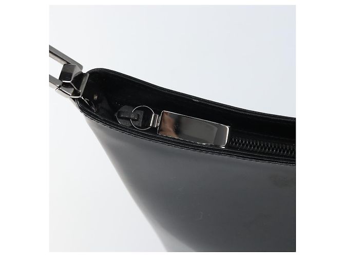 Borsa a spalla Salvatore Ferragamo in pelle verniciata nera argento Auth bs33174 - vista 9