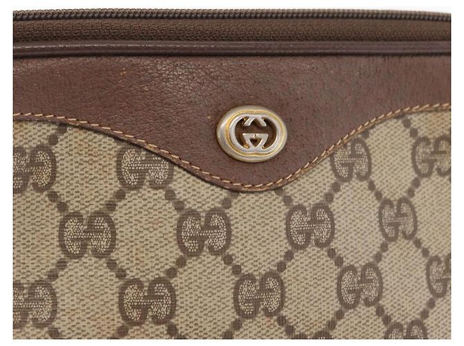 Gucci Borsa a Spalla GG Supreme PVC Beige Oro 97 02 068 Auth ep13164 D'oro - vista 17