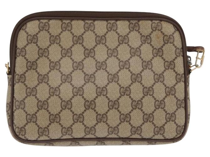 Gucci Borsa a Spalla GG Supreme PVC Beige Oro 97 02 068 Auth ep13164 D'oro - vista 2