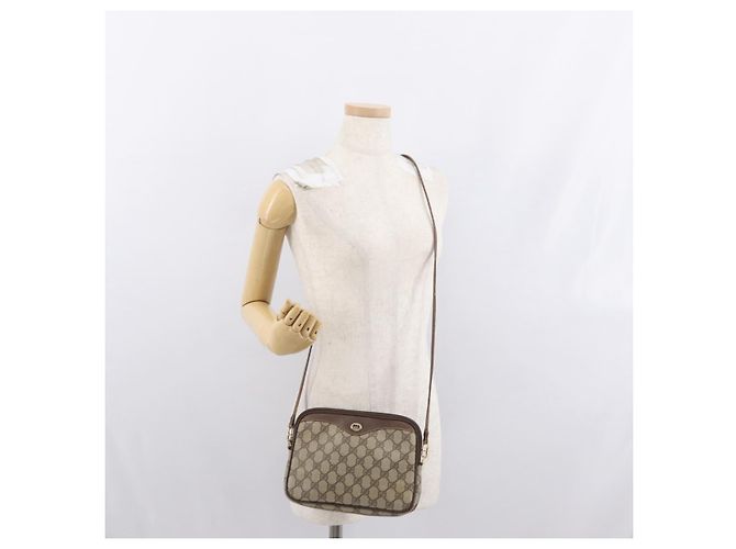 Gucci Borsa a Spalla GG Supreme PVC Beige Oro 97 02 068 Auth ep13164 D'oro - vista 21