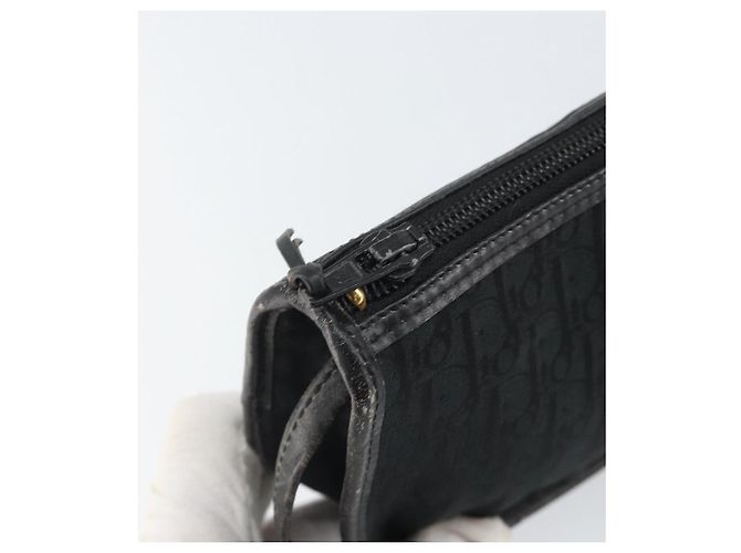 Borsa a Spalla in Tela Trotter Christian Dior Nero Oro Auth ep13136 D'oro - vista 10