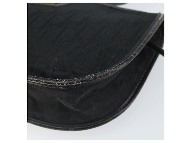 Borsa a Spalla in Tela Trotter Christian Dior Nero Oro Auth ep13136 D'oro - vista 14