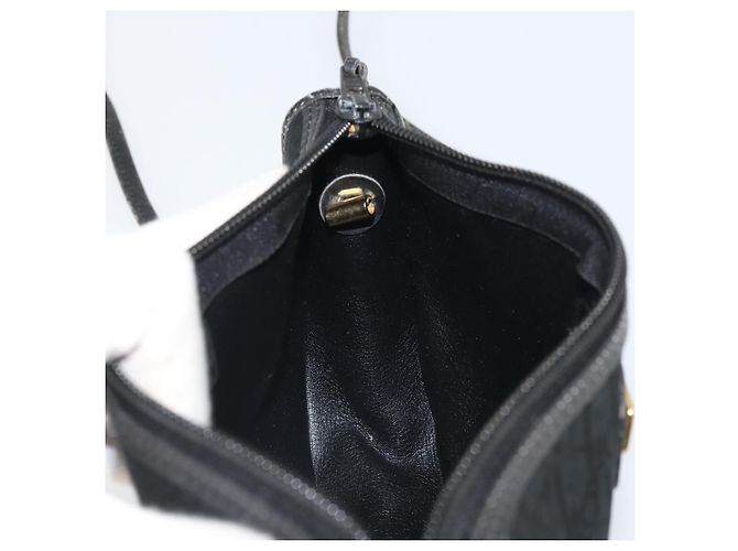 Borsa a Spalla in Tela Trotter Christian Dior Nero Oro Auth ep13136 D'oro - vista 18