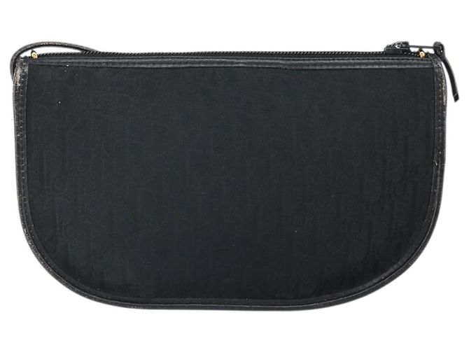 Borsa a Spalla in Tela Trotter Christian Dior Nero Oro Auth ep13136 D'oro - vista 2