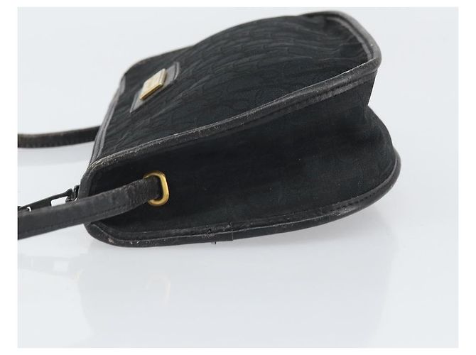 Borsa a Spalla in Tela Trotter Christian Dior Nero Oro Auth ep13136 D'oro - vista 4