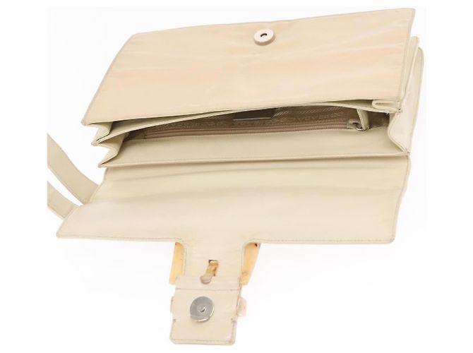 PRADA Schultertasche Nylon Beige Silber Authentisch bs33180 - Ansicht 10