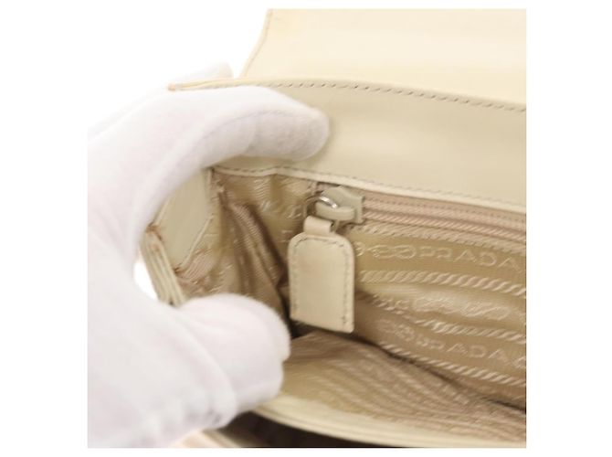 PRADA Schultertasche Nylon Beige Silber Authentisch bs33180 - Ansicht 24