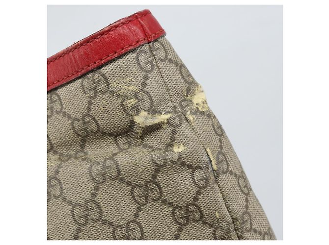 Gucci Borsa Tote GG Supreme in PVC Beige Oro Auth 170475 D'oro - vista 10