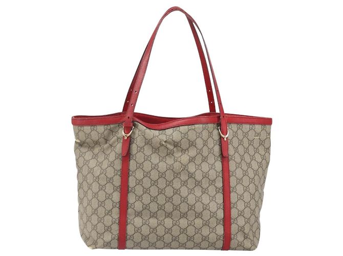 Gucci Borsa Tote GG Supreme in PVC Beige Oro Auth 170475 D'oro - vista 13