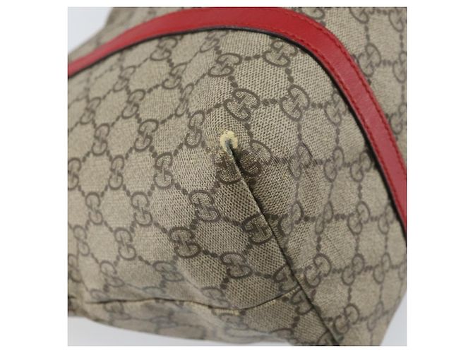 Gucci Borsa Tote GG Supreme in PVC Beige Oro Auth 170475 D'oro - vista 16