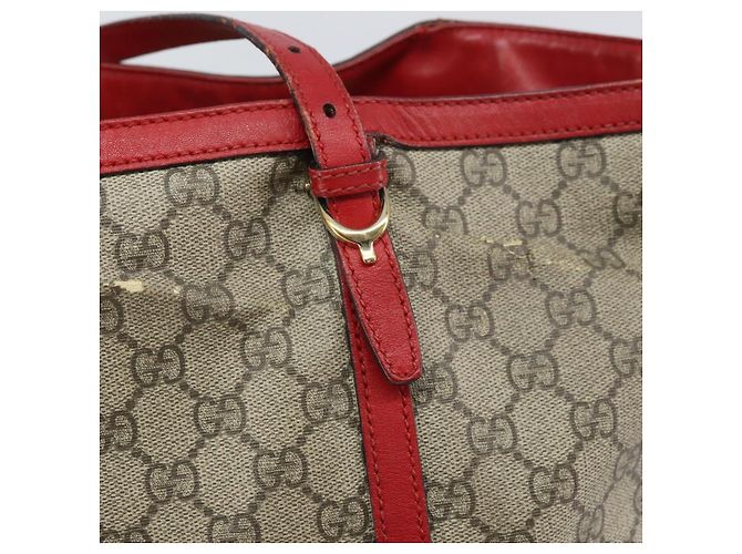 Gucci Borsa Tote GG Supreme in PVC Beige Oro Auth 170475 D'oro - vista 17