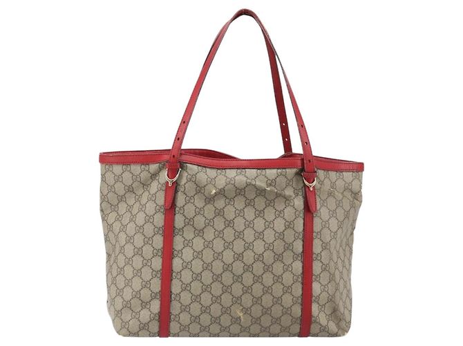 Gucci Borsa Tote GG Supreme in PVC Beige Oro Auth 170475 D'oro - vista 2