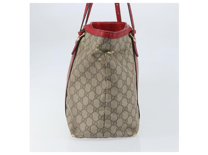 Gucci Borsa Tote GG Supreme in PVC Beige Oro Auth 170475 D'oro - vista 4