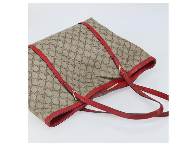 Gucci Borsa Tote GG Supreme in PVC Beige Oro Auth 170475 D'oro - vista 6