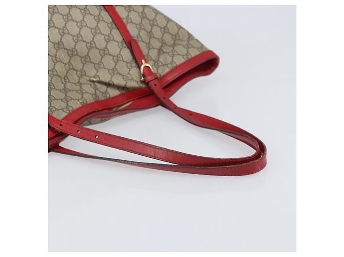 Gucci Borsa Tote GG Supreme in PVC Beige Oro Auth 170475 D'oro - vista 7