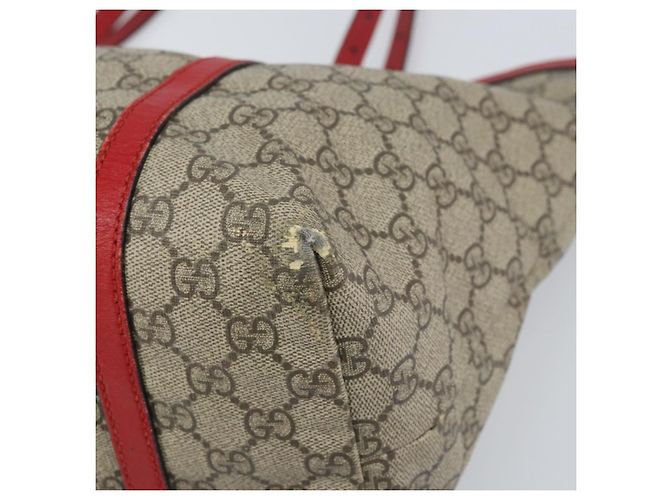 Gucci Borsa Tote GG Supreme in PVC Beige Oro Auth 170475 D'oro - vista 9