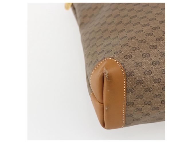 Gucci Borsa tote Micro GG Supreme in PVC beige e oro 002 39 0054 Auth ep13221 D'oro - vista 14