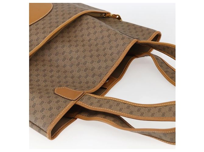 Gucci Borsa tote Micro GG Supreme in PVC beige e oro 002 39 0054 Auth ep13221 D'oro - vista 6