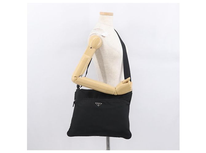 Borsa a Spalla PRADA Nylon Nero Argento Autentica 166693 - vista 25
