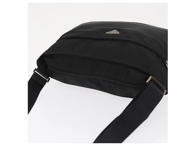 Borsa a Spalla PRADA Nylon Nero Argento Autentica 166693 - vista 6