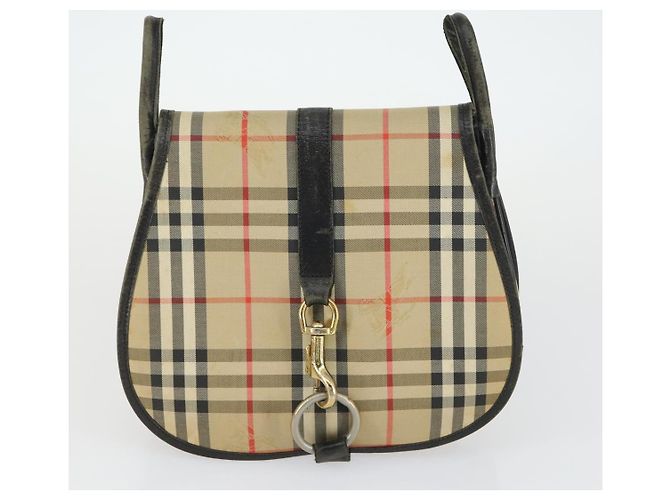 Borsa a Spalla Nova Check Burberry 2 Pezzi Beige Auth 165995 - vista 10