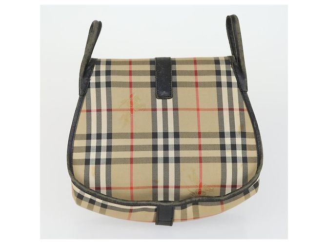 Borsa a Spalla Nova Check Burberry 2 Pezzi Beige Auth 165995 - vista 11