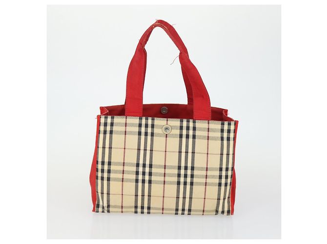 Borsa a Spalla Nova Check Burberry 2 Pezzi Beige Auth 165995 - vista 2