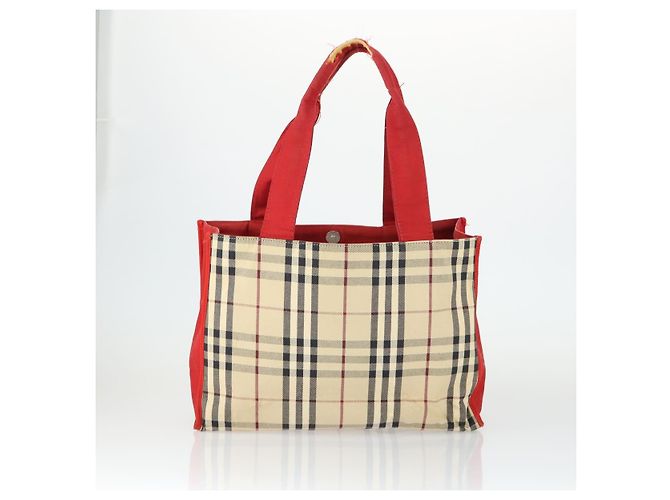 Borsa a Spalla Nova Check Burberry 2 Pezzi Beige Auth 165995 - vista 3