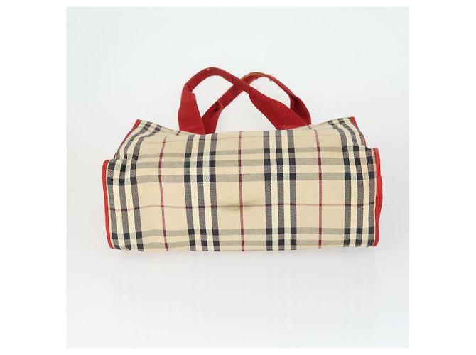 Borsa a Spalla Nova Check Burberry 2 Pezzi Beige Auth 165995 - vista 7
