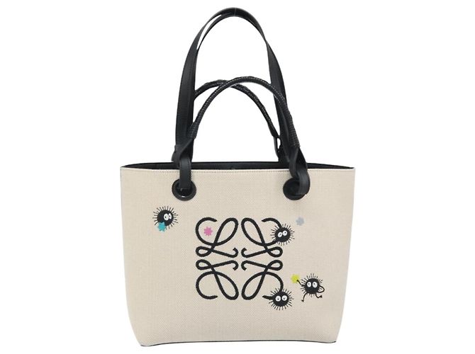 LOEWE - Anagram Susuwatari Tasche aus Canvas 2way beige Auth 149908SM Silber Blau - Ansicht 13