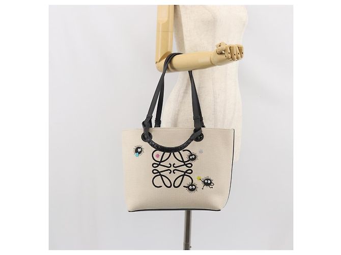 LOEWE - Anagram Susuwatari Tasche aus Canvas 2way beige Auth 149908SM Silber Blau - Ansicht 25