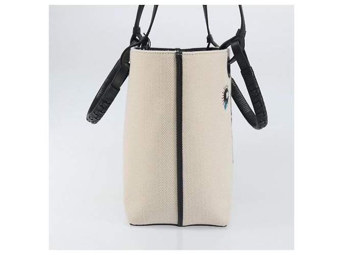 LOEWE - Anagram Susuwatari Tasche aus Canvas 2way beige Auth 149908SM Silber Blau - Ansicht 4