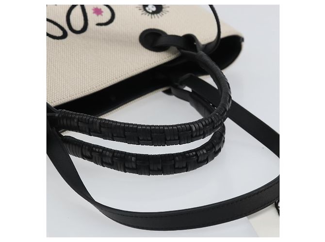LOEWE - Anagram Susuwatari Tasche aus Canvas 2way beige Auth 149908SM Silber Blau - Ansicht 8
