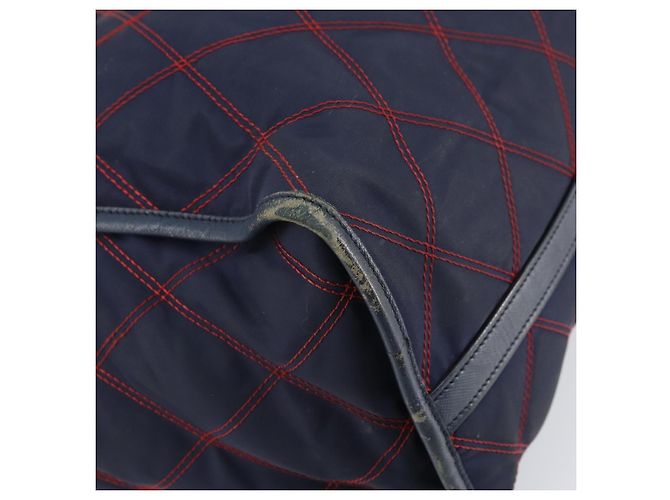 PRADA Borsa a mano in nylon blu navy oro Auth 163420 D'oro - vista 16