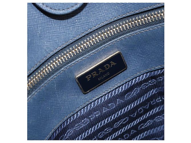 PRADA Borsa a mano in nylon blu navy oro Auth 163420 D'oro - vista 18