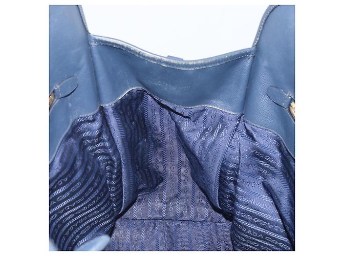 PRADA Borsa a mano in nylon blu navy oro Auth 163420 D'oro - vista 19