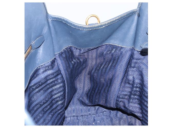 PRADA Borsa a mano in nylon blu navy oro Auth 163420 D'oro - vista 20