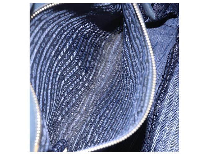 PRADA Borsa a mano in nylon blu navy oro Auth 163420 D'oro - vista 22