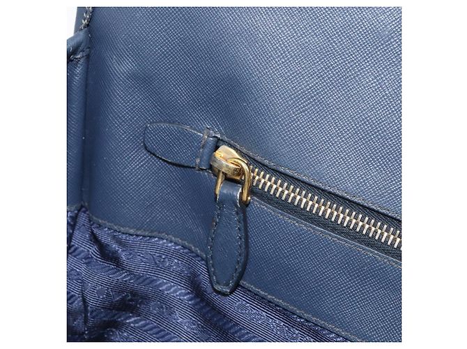 PRADA Borsa a mano in nylon blu navy oro Auth 163420 D'oro - vista 23