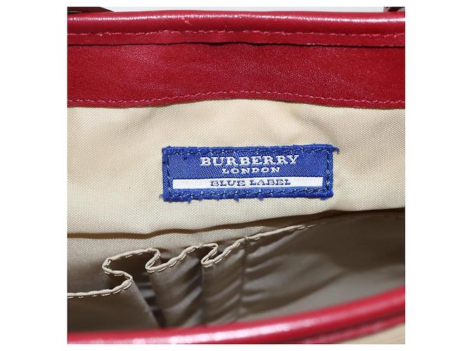 Burberry Nova Check Blue Label Schultertasche aus Canvas Beige Silber Authentisch 170703 - Ansicht 11