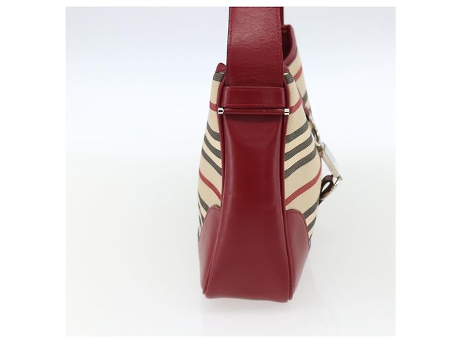 Burberry Nova Check Blue Label Schultertasche aus Canvas Beige Silber Authentisch 170703 - Ansicht 3