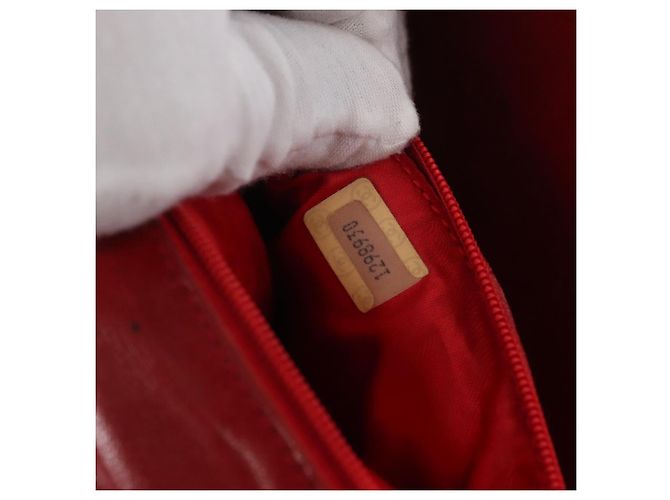 Borsa a spalla in pelle matelassé CHANEL con catena rossa oro CC Auth 169596 Rosso D'oro - vista 11