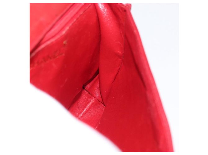 Borsa a spalla in pelle matelassé CHANEL con catena rossa oro CC Auth 169596 Rosso D'oro - vista 20