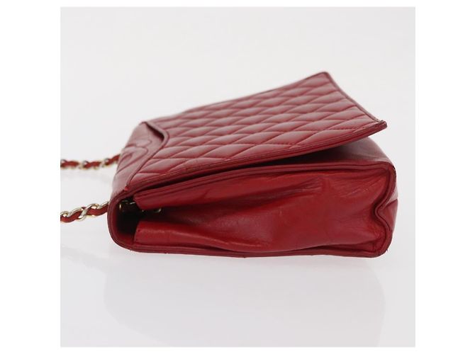 Borsa a spalla in pelle matelassé CHANEL con catena rossa oro CC Auth 169596 Rosso D'oro - vista 4