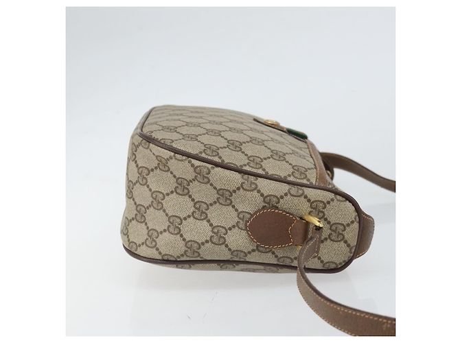 Borsa Sherry Line GG Supreme Web di GUCCI in PVC beige e oro 89 02 077 Auth BA10130 D'oro - vista 3